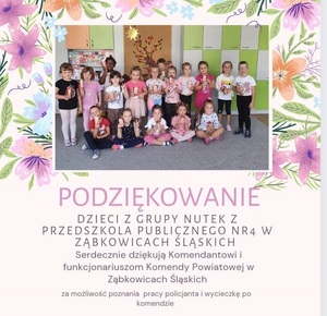 podziękowania ze zdjęciem dzieci z przedszkola
