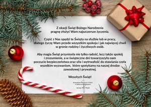 Świąteczne życzenia Komendanta Powiatowego Policji w Ząbkowicach Śląskich