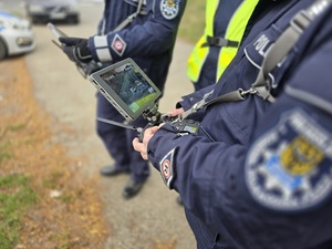 działania z policyjnym dronem, znaki STOP Ząbkowice Śląskie