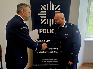 Podkomisarz Kamil Zawalski oficjalnie, na stałe objął stanowisko Komendanta Komisariatu Policji w Kamieńcu Ząbkowickim