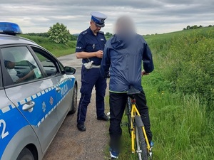 Bezpieczny rowerzysta, kontrole rowerzystów przez policjantów