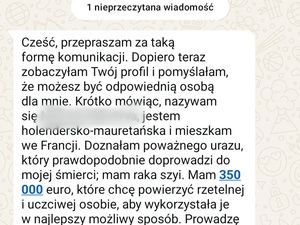 próba oszustwa, wiadomość tekstowa