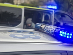 wizyta dzieci z przedszkola na komendzie, radiowozy